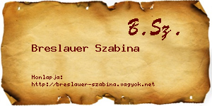 Breslauer Szabina névjegykártya